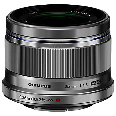 Olympus M.ZUIKO DIGITAL 25mm f1.8 Compact Lens with Lens Hood Silver Olympus M.ZUIKO DIGITAL 25mm f1.8 Compact Lens with Lens Hood Silver